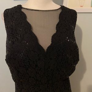 Black lace and sequin cocktail dress by Nightway • size 16W